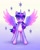 Size: 1036x1280 | Tagged: safe, artist:slemseva, twilight sparkle, alicorn, pony, g4, female, gradient background, mare, solo, spread wings, twilight sparkle (alicorn), wings