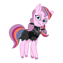 Size: 2000x2000 | Tagged: safe, artist:l211art, oc, oc only, oc:star swoon, earth pony, pony, g5, my little pony: tell your tale, clothes, dress, glasses, goth, simple background, solo, style emulation, vector, white background