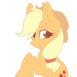 Size: 2048x2048 | Tagged: safe, artist:cupute, applejack, earth pony, pony, g4, my little pony: friendship is magic, apple, applejack's hat, big ears, colored lineart, cowboy hat, digital art, eyelashes, female, food, green eyes, hat, looking at you, no shading, orange coat, raised hoof, rearing, simple background, smiling, smiling at you, solo, tail, tied mane, transparent background, yellow hair, yellow mane, yellow tail