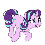 Size: 6000x6000 | Tagged: safe, artist:derpydoodesigns, artist:derpydooreviews, starlight glimmer, pony, unicorn, g4, absurd resolution, chest fluff, eyebrows, female, horn, mare, open mouth, raised eyebrow, simple background, smiling, solo, sticker, transparent background