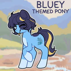 Size: 1400x1400 | Tagged: safe, artist:nawnii, earth pony, pony, bluey, bluey heeler, female, mare, ponified, solo