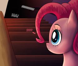 Size: 828x699 | Tagged: safe, artist:nightlyblossom, pinkie pie, earth pony, pony, comic:pandemonia equina, g4, female, indoors, mare