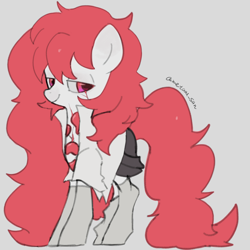 Size: 4096x4096 | Tagged: safe, artist:metaruscarlet, earth pony, pony, clothes, cracks, gray background, houseki no kuni, land of the lustrous, padparadscha (houseki no kuni), ponified, simple background, socks, solo