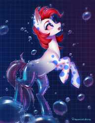 Size: 2550x3300 | Tagged: safe, artist:noemint, oc, oc only, oc:bubblebum, earth pony, pony, abstract background, bubble, female, mare, solo