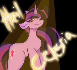 Size: 2258x2064 | Tagged: safe, artist:earth.loser, twilight sparkle, unicorn, comic:heil celestia, g4, comic cover, completed, cover, cover art, horn, sieg heil, spotlight, unicorn twilight