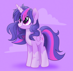 Size: 3334x3248 | Tagged: safe, artist:pastacrylic, twilight sparkle, alicorn, pony, g4, my little pony: the movie, alternate design, alternate hairstyle, colored belly, colored fetlocks, colored wings, countershading, female, mare, movie accurate, scar, self harm, self harm scars, solo, twilight sparkle (alicorn), wings