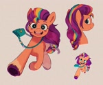 Size: 2047x1706 | Tagged: safe, artist:floudee, sunny starscout, earth pony, pony, g5, my little pony: tell your tale, braid, cute, female, hoof heart, mane stripe sunny, mare, open mouth, open smile, smiling, solo, sparkles, sparkly eyes, sunny's bag, sunnybetes, underhoof, unshorn fetlocks, wingding eyes