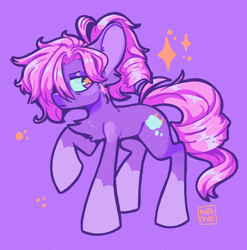 Size: 1602x1624 | Tagged: safe, artist:pastacrylic, oc, oc only, oc:aster dreamweaver, earth pony, pony, colored fetlocks, noise, solo