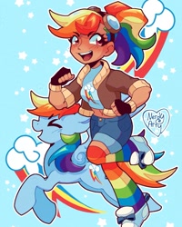 Size: 1152x1440 | Tagged: safe, artist:nerdy_arty_, rainbow dash, human, g4, humanized