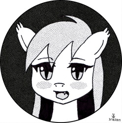 Size: 800x807 | Tagged: safe, bat pony, 2014, image, monochrome, png, solo, upper body