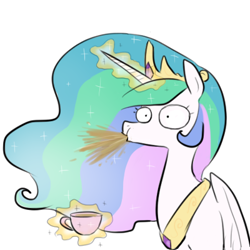 Size: 400x400 | Tagged: safe, princess celestia, pony, g4, female, image, magic, magic aura, mare, mug, png, solo