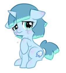 Size: 360x398 | Tagged: safe, pony, unicorn, crying, female, horn, image, mare, png, solo