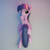 Size: 1920x1920 | Tagged: safe, artist:meng xin, twilight sparkle, alicorn, pony, g4, 3d, 3d model, covering, female, hooves, looking at you, lying down, mare, misleading thumbnail, on back, smiling, solo, stupid sexy twilight, tail, tail covering, twilight sparkle (alicorn), underhoof