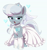 Size: 4267x4509 | Tagged: safe, artist:spoonie, silver spoon, earth pony, pony, g4, bride, clothes, dress, female, filly, foal, full body, glasses, heart, jewelry, light blue background, looking at you, open mouth, simple background, solo, tiara, veil, wedding dress, wedding veil