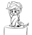 Size: 2700x3000 | Tagged: safe, artist:mkogwheel, applejack, earth pony, pony, g4, bedroom eyes, black and white, blush scribble, blushing, cake, female, food, grayscale, grin, mare, monochrome, popping out of a cake, simple background, sketch, smiling, solo, white background