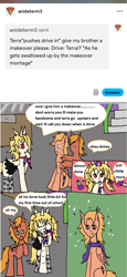 Size: 1180x2572 | Tagged: safe, artist:ask-luciavampire, oc, earth pony, pegasus, pony, undead, vampire, vampony, ask, makeover, tumblr