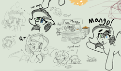 Size: 3866x2280 | Tagged: safe, artist:morningbullet, oc, oc only, bat pony, pony, bat pony oc, food, heterochromia, mango