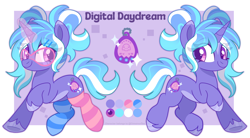 Size: 3036x1677 | Tagged: safe, artist:cinnamontee, oc, oc:digital daydream, pony, unicorn, clothes, female, horn, mare, socks, solo, striped socks, sunglasses