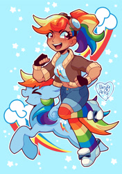 Size: 1749x2481 | Tagged: safe, artist:nerdy-arty, artist:nerdy_arty_, rainbow dash, human, g4, cute, dashabetes, humanized