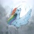 Size: 1440x1440 | Tagged: safe, artist:505p0ni, rainbow dash, pegasus, pony, g4, cloud, eyes closed, female, flying, mare, solo