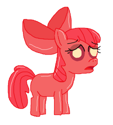 Size: 877x968 | Tagged: safe, artist:crisx284, apple bloom, pony, undead, zombie, zombie pony, g4, apple bloom's bow, bow, hair bow, infected, simple background, solo, sonic the hedgehog (series), transparent background, zombot