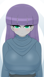 Size: 1974x3396 | Tagged: safe, artist:batipin, maud pie, equestria girls, g4, blushing, clothes, digital art, eyeshadow, female, lidded eyes, looking at you, makeup, mare, solo