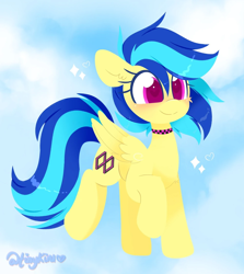 Size: 1000x1120 | Tagged: safe, artist:tinykiru, oc, oc only, oc:koa, pegasus, pony, choker, smiling, solo, wings