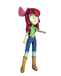 Size: 1080x1350 | Tagged: safe, artist:gaelgaming1, apple bloom, human, g4, 3d, simple background, solo, source filmmaker, transparent background