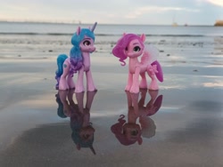 Size: 4000x3000 | Tagged: safe, artist:dingopatagonico, izzy moonbow, pipp petals, pegasus, unicorn, g5, beach, horn, photo