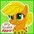 Size: 768x768 | Tagged: safe, artist:boxwari, applejack, earth pony, pony, g4, bags under eyes, bust, clothes, digital art, female, granny smith's shawl, green background, mare, older, older applejack, pixel art, shawl, simple background, solo, text