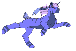 Size: 1500x1018 | Tagged: safe, artist:plixine, oc, oc only, oc:renee, hybrid, zebroid, zony, concave belly, horn, reverse countershading, simple background, solo, transparent background