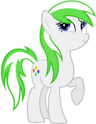 Size: 1080x1401 | Tagged: artist needed, safe, oc, oc only, oc:dashboard, earth pony, pony, g4, blue eyes, console ponies, controller, earth pony oc, female, gray coat, green mane, mare, png, simple background, smiling, solo, transparent background, xbox, xbox 360, xbox 360 controller