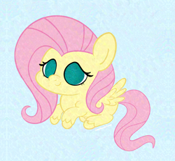 Size: 2426x2240 | Tagged: safe, artist:amynewblue, fluttershy, pegasus, g4, adversarial noise, chibi, simple background, solo, wings