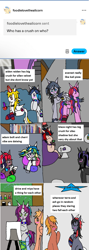 Size: 1179x3330 | Tagged: safe, artist:ask-luciavampire, oc, bat pony, demon, demon pony, earth pony, pegasus, pony, undead, unicorn, vampire, vampony, ask, fourth wall, horn, in love, tumblr