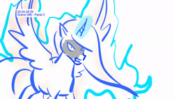 Size: 1920x1088 | Tagged: safe, screencap, alicorn, pony, leak, spoiler:tyts02e33, animatic, limited palette, magic, not luna, spread wings, the alicorn path, wings