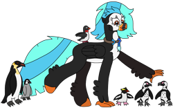 Size: 2205x1374 | Tagged: safe, artist:supahdonarudo, oc, oc only, oc:icebeak, bird, classical hippogriff, hippogriff, penguin, bowtie, jewelry, necklace, simple background, transparent background