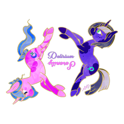 Size: 1200x1200 | Tagged: safe, oc, oc:delirium, oc:serenity, bicorn, female, horn, multiple horns, siblings, simple background, sisters, stained glass