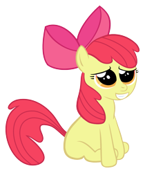 Size: 1299x1543 | Tagged: safe, artist:pegasaur, apple bloom, earth pony, pony, g4, adorabloom, apple bloom's bow, bow, cute, female, filly, foal, grin, hair bow, simple background, smiling, solo, transparent background, vector