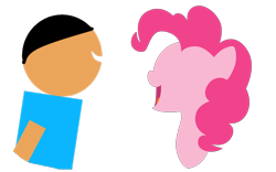 Size: 3446x2149 | Tagged: safe, artist:williamtheofficial, pinkie pie, oc, oc:william, earth pony, human, pony, g4, duo, duo male and female, female, male, mare, no eyes, simple background, transparent background