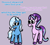 Size: 1198x1083 | Tagged: safe, artist:zoeyhorse, starlight glimmer, trixie, pony, unicorn, g4, colored hooves, dialogue, duo, duo female, female, hooves, horn, mare, open mouth, open smile, purple background, simple background, smiling