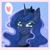 Size: 1600x1600 | Tagged: safe, artist:faelitha, princess luna, alicorn, pony, g4, blushing, crown, cute, ethereal mane, female, happy, heart, icon, jewelry, lunabetes, mare, open mouth, open smile, passepartout, procreate app, regalia, smiling, solo, starry mane, stars