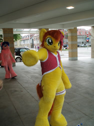 Size: 2112x2816 | Tagged: safe, artist:atalonthedeer, firefly, oc, oc:canni soda, human, galacon, g1, 2013, fursuit, irl, irl human, photo, ponysuit