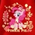 Size: 311x311 | Tagged: safe, pinkie pie, earth pony, pony, g4, official, chinese, chinese dress, chinese new year, clothes, dress, female, fireworks, front view, hair accessory, looking at you, lucky money, mare, open mouth, open smile, outfit, shoes, sitting, smiling, solo, tangerine, text, tree