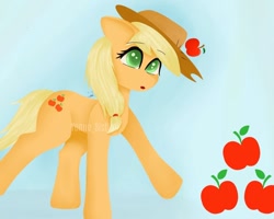 Size: 1024x818 | Tagged: safe, artist:yenne_sistint, applejack, earth pony, pony, g4, gradient background, solo