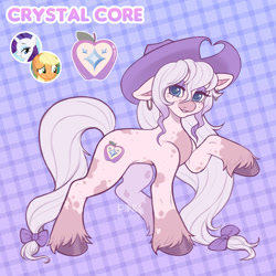 Size: 2048x2048 | Tagged: safe, artist:pinxpony, oc, oc only, oc:crystal core, earth pony, pony, g4, earth pony oc, fusion, fusion:applejack, fusion:rarity