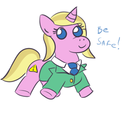 Size: 610x544 | Tagged: safe, artist:jargon scott, oc, oc only, oc:limit state, pony, unicorn, clothes, female, horn, mare, necktie, simple background, smiling, tail, unicorn oc, white background