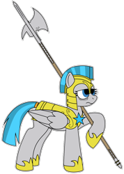 Size: 874x1226 | Tagged: safe, artist:craftedburb, windstorm, pegasus, g4, armor, female, guardsmare, halberd, mare, royal guard, simple background, solo, transparent background, weapon, wings