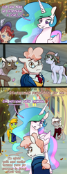 Size: 1080x2785 | Tagged: safe, artist:sapriel omega, colton john, levon song, princess celestia, svengallop, oc, alicorn, earth pony, pony, g4, ask, background pony, comic, female, male, manehattan, mare, stallion, text