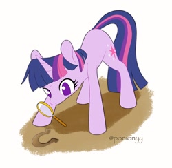 Size: 1270x1240 | Tagged: safe, artist:sion, twilight sparkle, unicorn, g4, horn, magnifying glass