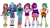 Size: 1280x720 | Tagged: safe, alternate version, artist:jully-park, hitch trailblazer, izzy moonbow, misty brightdawn, pipp petals, sunny starscout, zipp storm, human, equestria girls, g4, g5, age difference, annoying, backpack, boots, clothes, converse, dark skin, denim, denim shorts, ear piercing, earring, female, floral head wreath, flower, harness pathfinder, human coloration, jeans, jewelry, leg warmers, mane six, pants, piercing, reflection, ripped jeans, ripped pants, rule 63, shoes, shorts, simple background, skirt, socks, sweater, teenager, torn clothes, white background